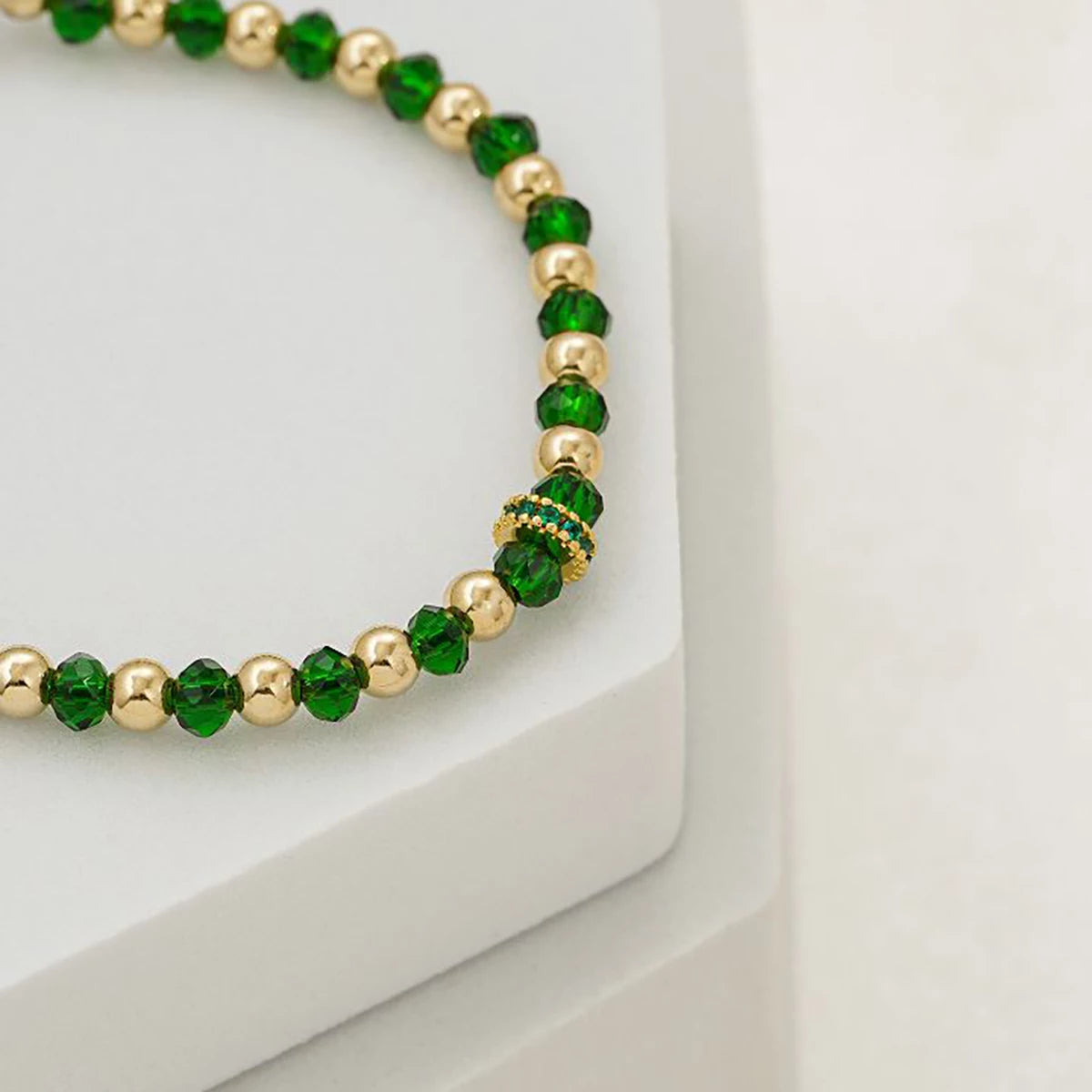 Herraje Rondel circonias  5mm x 3U VERDE