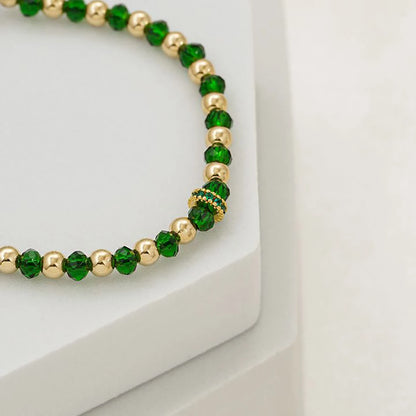Herraje Rondel circonias  5mm x 3U VERDE