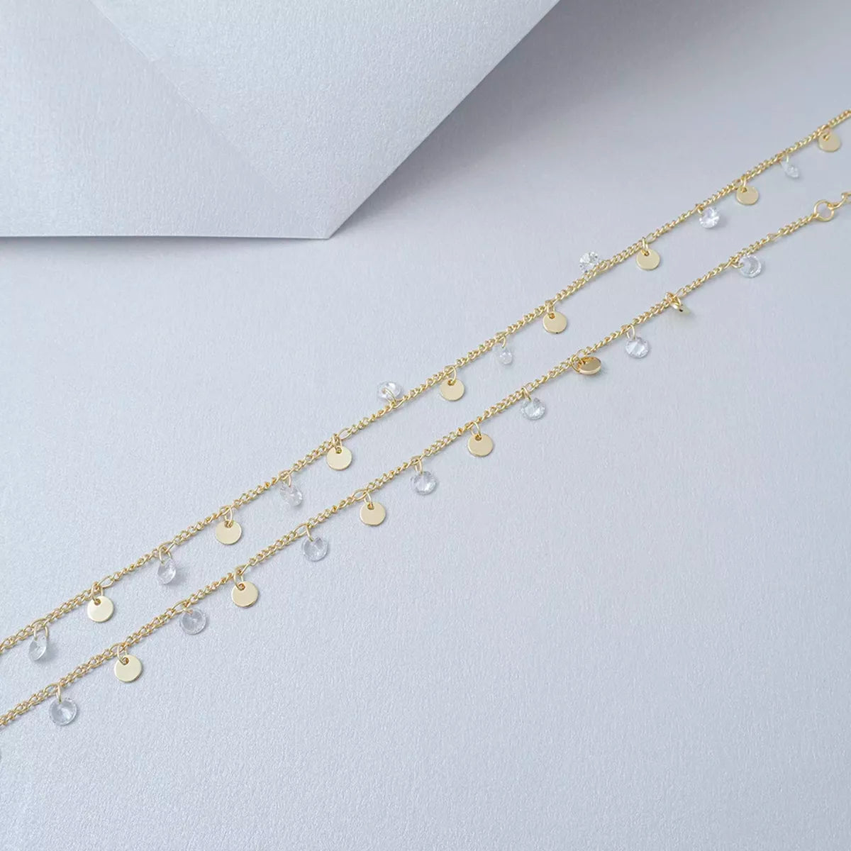 Cadena Cubana circonias- 45 cm-extensor