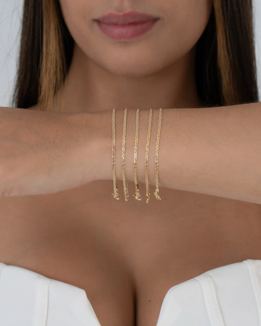 Pulsera Escalerita Con Destellos IT 1.7 mm 16.5 Cms