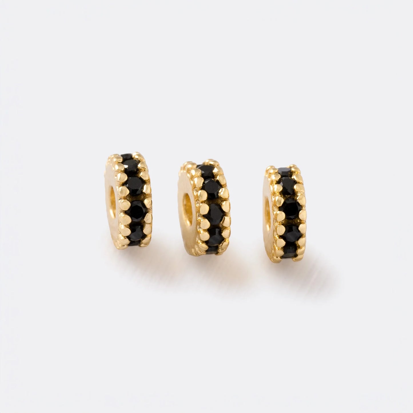 Herraje Rondel circonias 5mm x 3U NEGRO