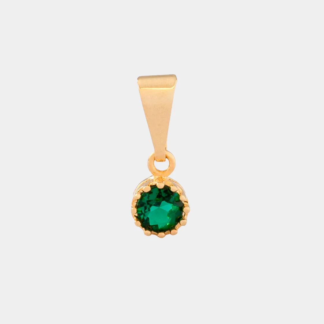 Dije Circonia Mini Redonda Pequeña Verde
