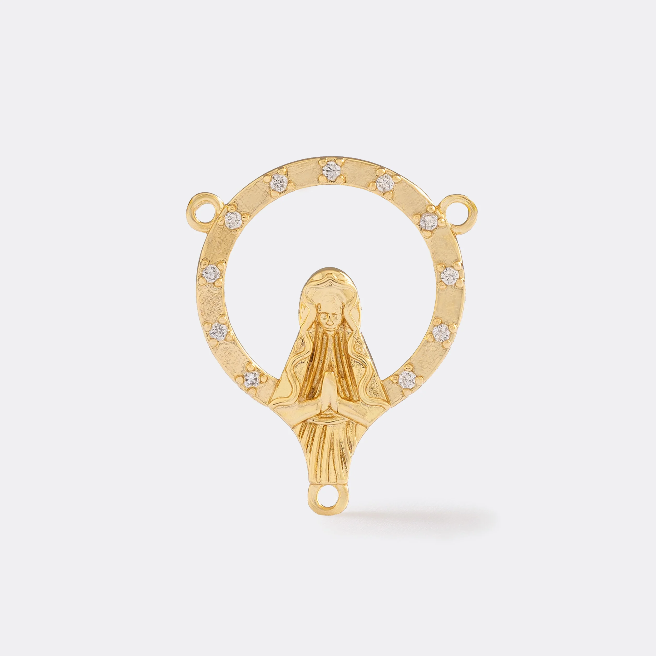 Crucero Virgen Con Circonias Cristal