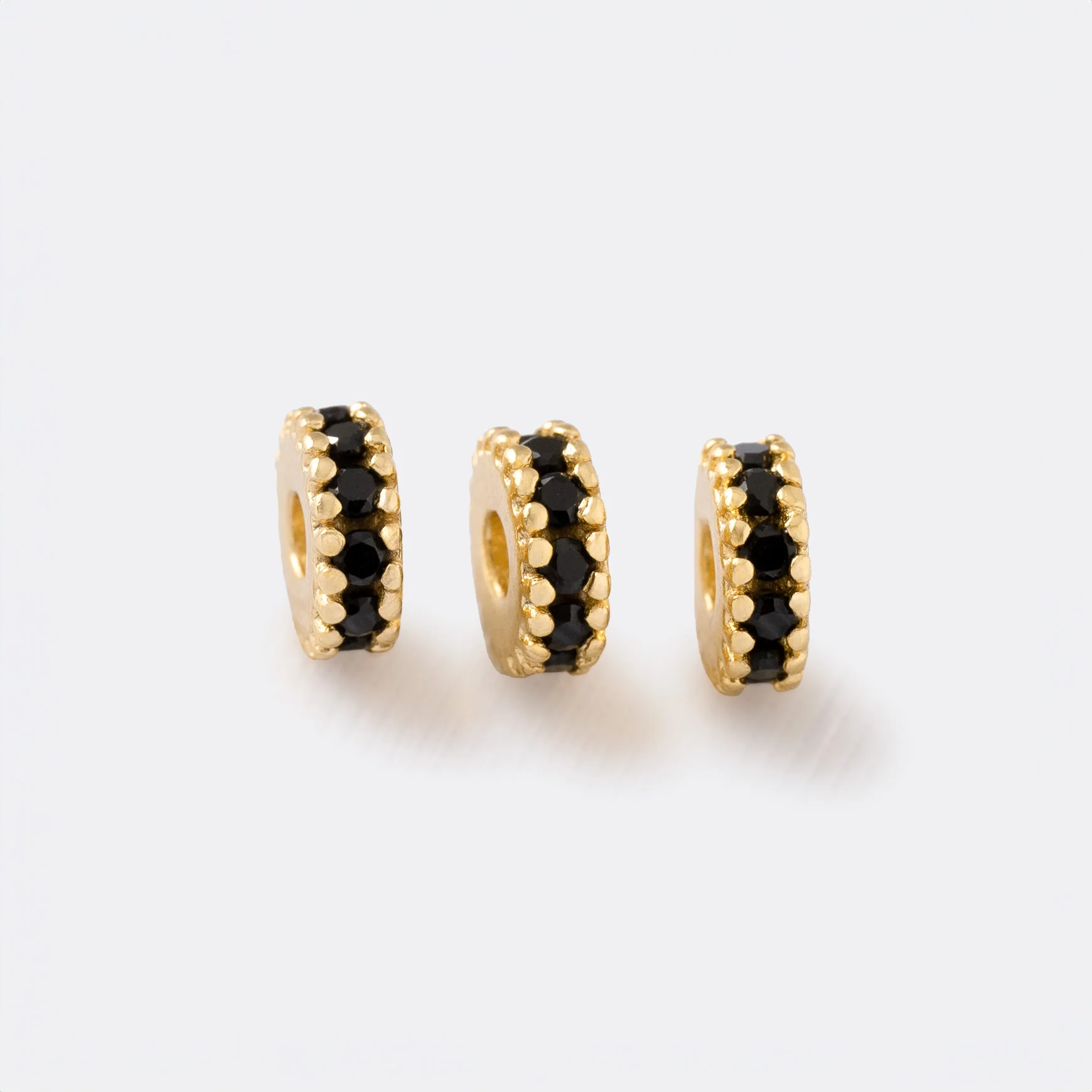 Herraje Rondel circonias 5mm x 3U NEGRO