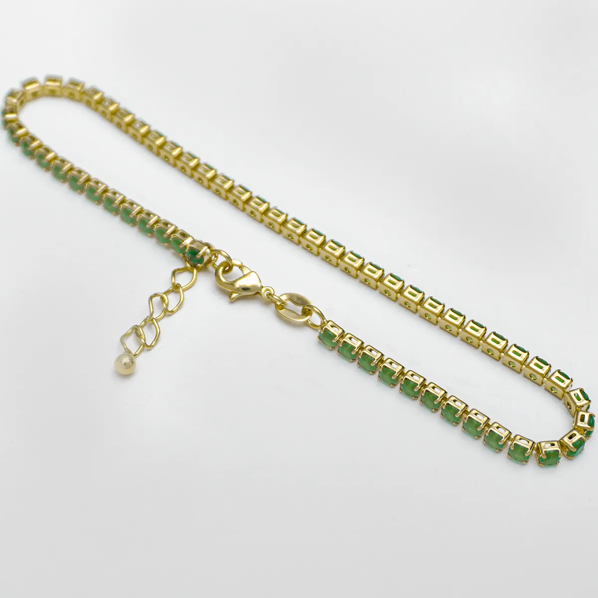 Tobilerra Circonias Verde Unisex 22 Cms + Extensor
